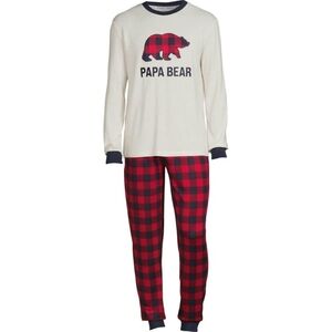 Red and Blue Pajama Set with Classic Plaid Design